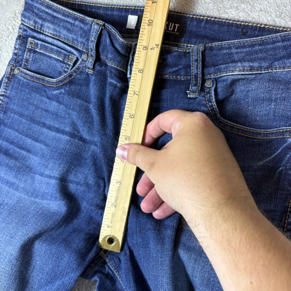 Kut from the Kloth Jeans Women 6 (Fits 30x30) Mia Toothpick Skinny Faded Whisker - Picture 7 of 11